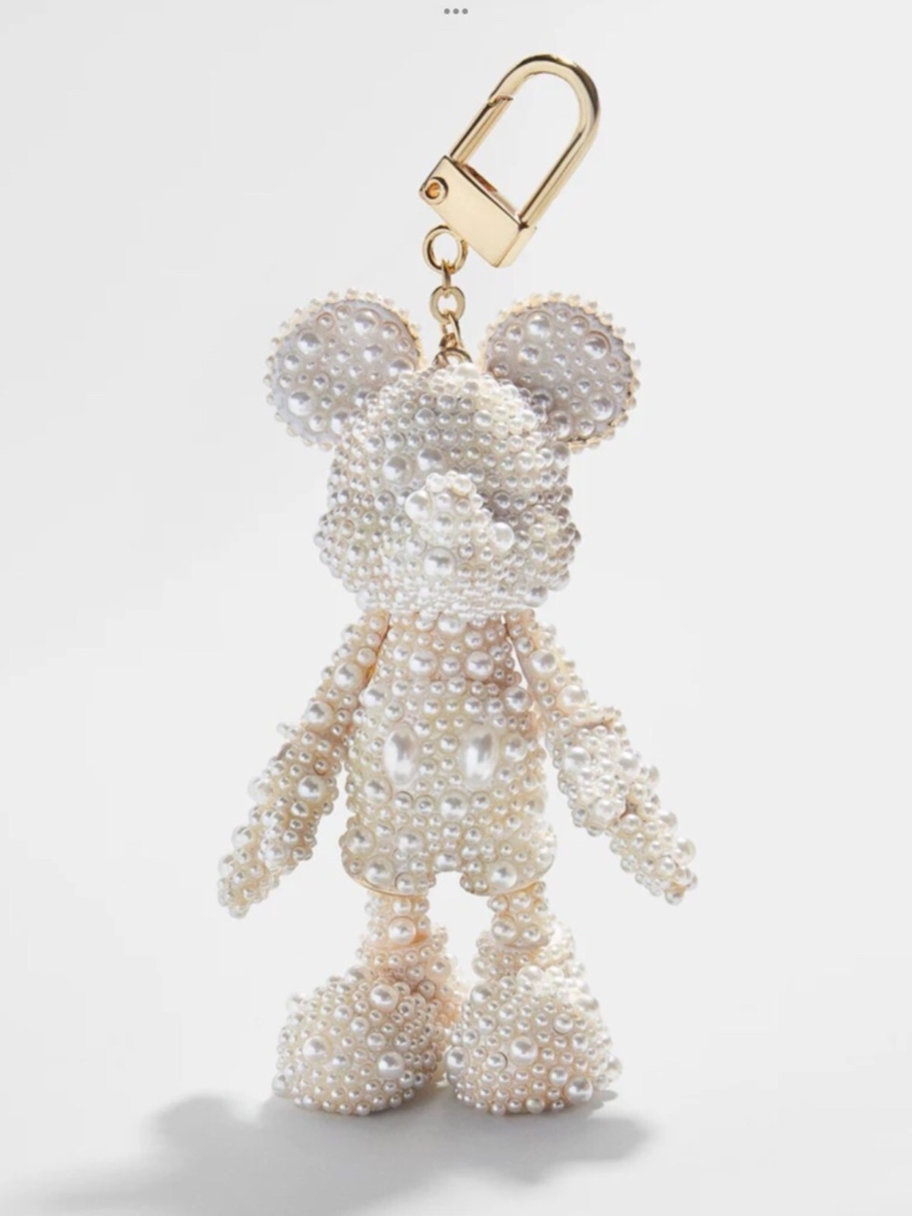 Disney x BaubleBar Mickey Mouse Pearl Covered Bag Charm Keychain